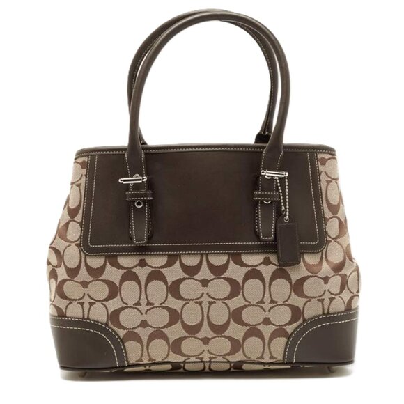 Coach Hampton Signature Canvas/Leather Tote Bag - Picture 1 of 11